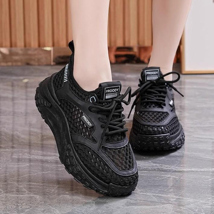 Mesh Breathable Sneakers 2025 Spring and Summer Dad Shoes New Versatile Thick Soles Heightening Super Hot Casual Shoes