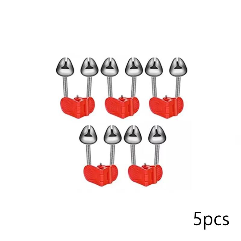 5pcs/lot Fishing Bite Alarms Fishing Rod Bell Rod Clamp Tip Clip Bells Ring Green ABS Fishing Accessory Outdoor Metal