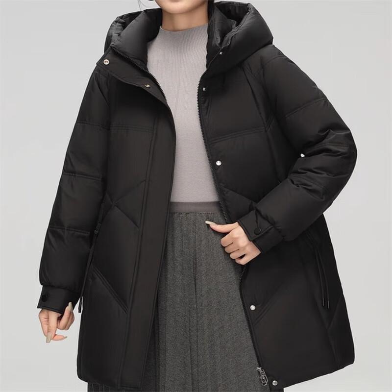 

Xue Zhong Fei 2024 Winter Women s Mid-length Hooded Down Jacket 175/96A