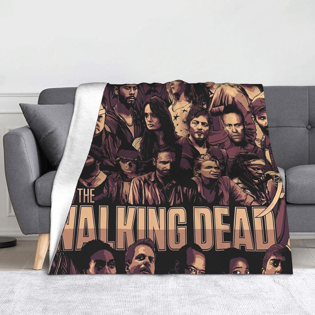 The Walking Dead Horror Movie Blanket Fleece Rick Grimes Daryl Dixon Carl Comic Warm Throw Blanket for Bedding Couch Bed Rug