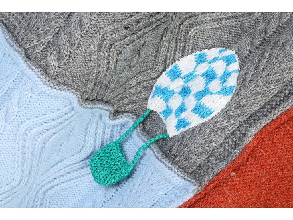 Design Sense Duck Hot Air Balloon Color Block Knit Sweater - 2024 Autumn/Winter Trend