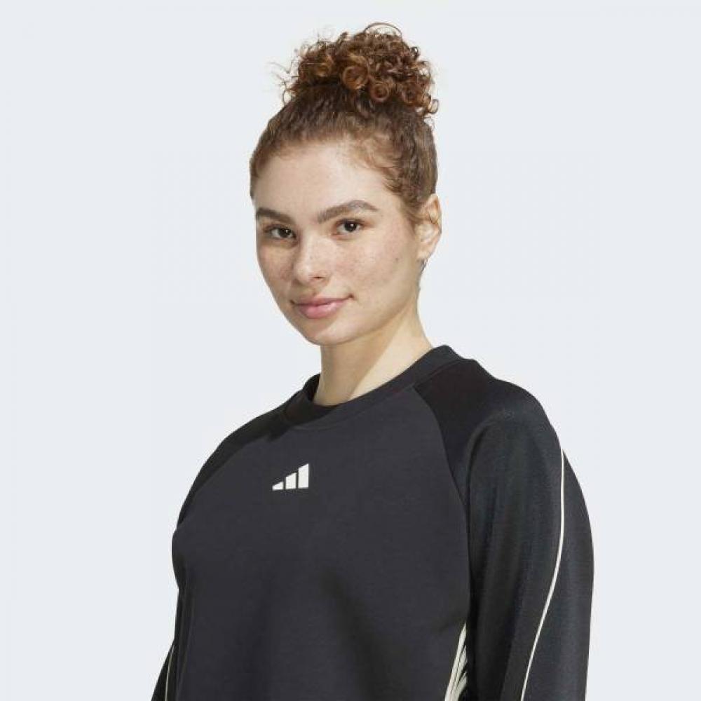 Adidas Women S Stadium 3 Stripe Crewneck SweatShirt Soft Layer 3 Stripe