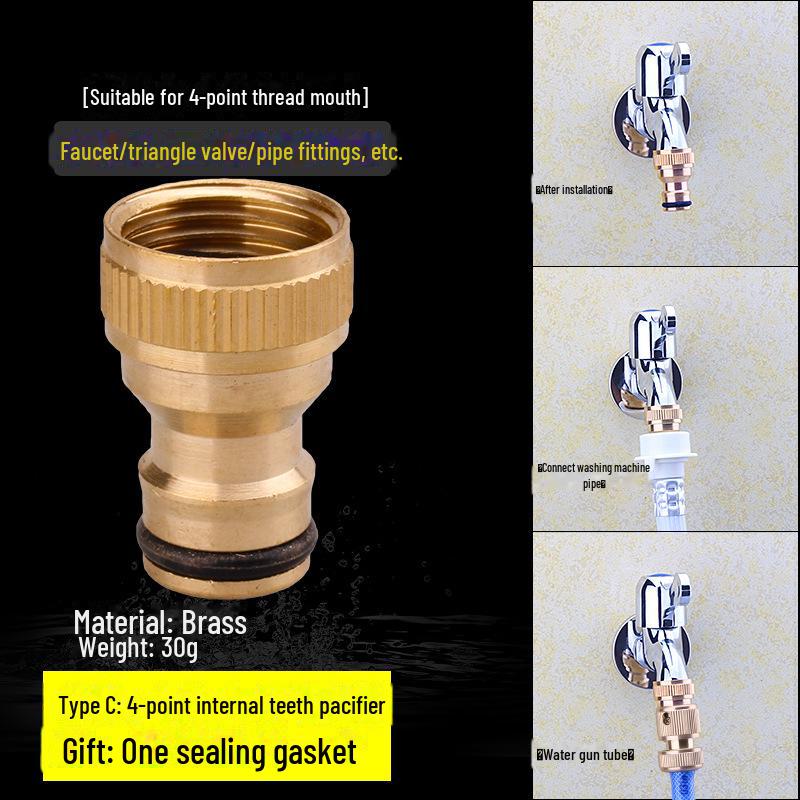 Washing Machine Faucet Adapter: 4 To 6 Points Connector for Inlet Pipe and Car Wash Basin