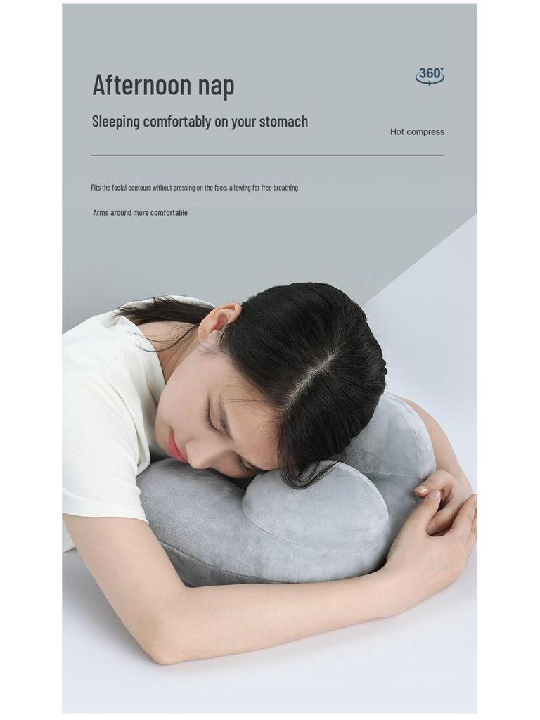 U-förmiges Reise-Nackenkissen - Zum Aufblasen drücken, Tragbare Stütze für Flüge und Geschäftsreisen