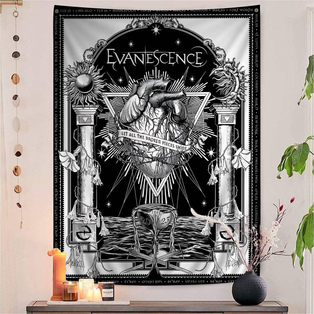 

EEvanescenceS Rock Band Hanging Bohemian Tapestry Hanging Tarot Hippie Wall Rugs Dorm Japanese Tapestry 74x94cm(29x37in)