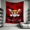 One Piece Straw Hat Pirates Wall Tapestry Aesthetic Wall Hanging Printed Fabric Blanket Decorative Tapestries For Bedroom Living Room Home Decor