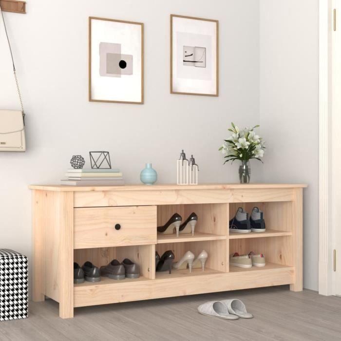 VidaXL Armoire à chaussures 110x38x45,5 cm Bois de pin massif 814594