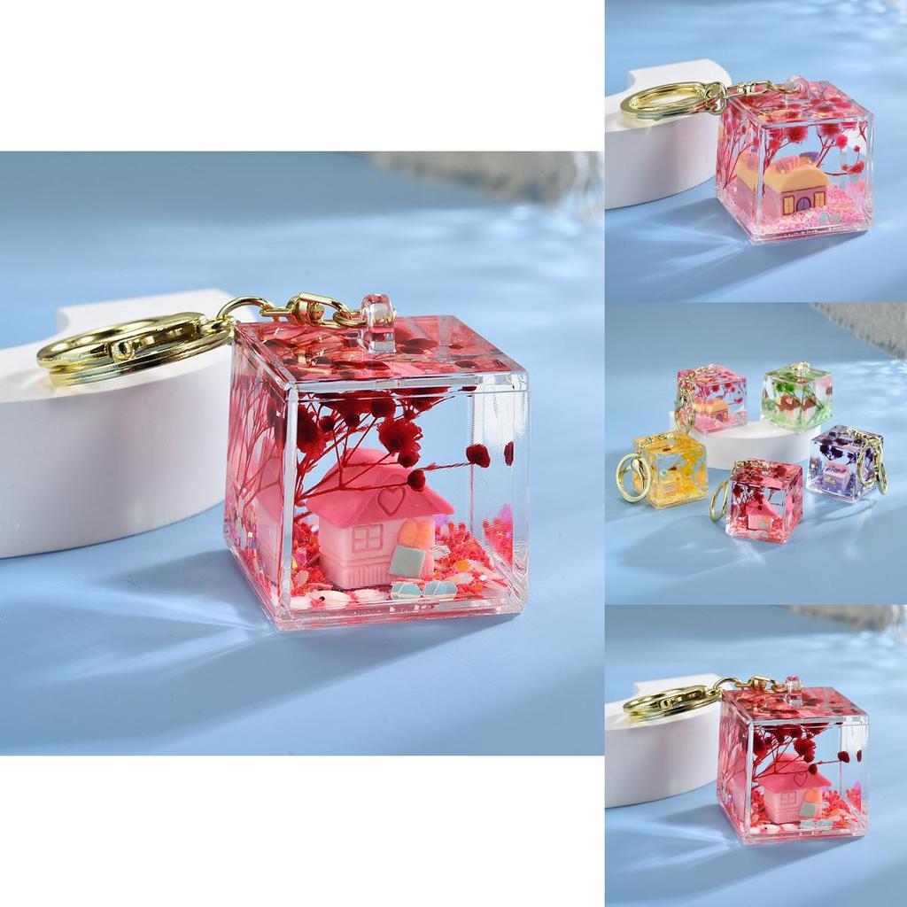 Acrylic Sand Flow Keychain For Couples And Teens With Gold Clasp Perfect For Gifts And Party Decor