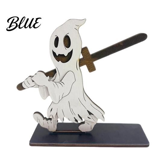 Unique Wooden Craft Gift Halloween Paper Towel Holder Skeleton/Ghost/Cat/Pumpkin/Witch Stand Retro Desktop Tissue Dispenser Gothic Roll Storage