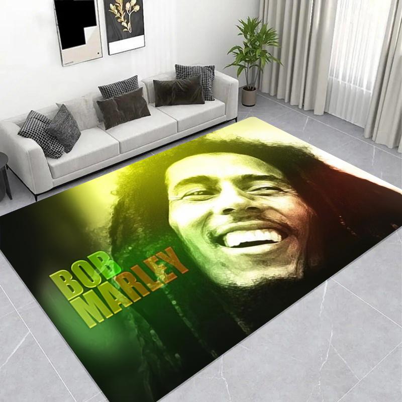 Reggae Musician Live Concert Print Area Rug, Non-Slip Music Themed Floor Mat