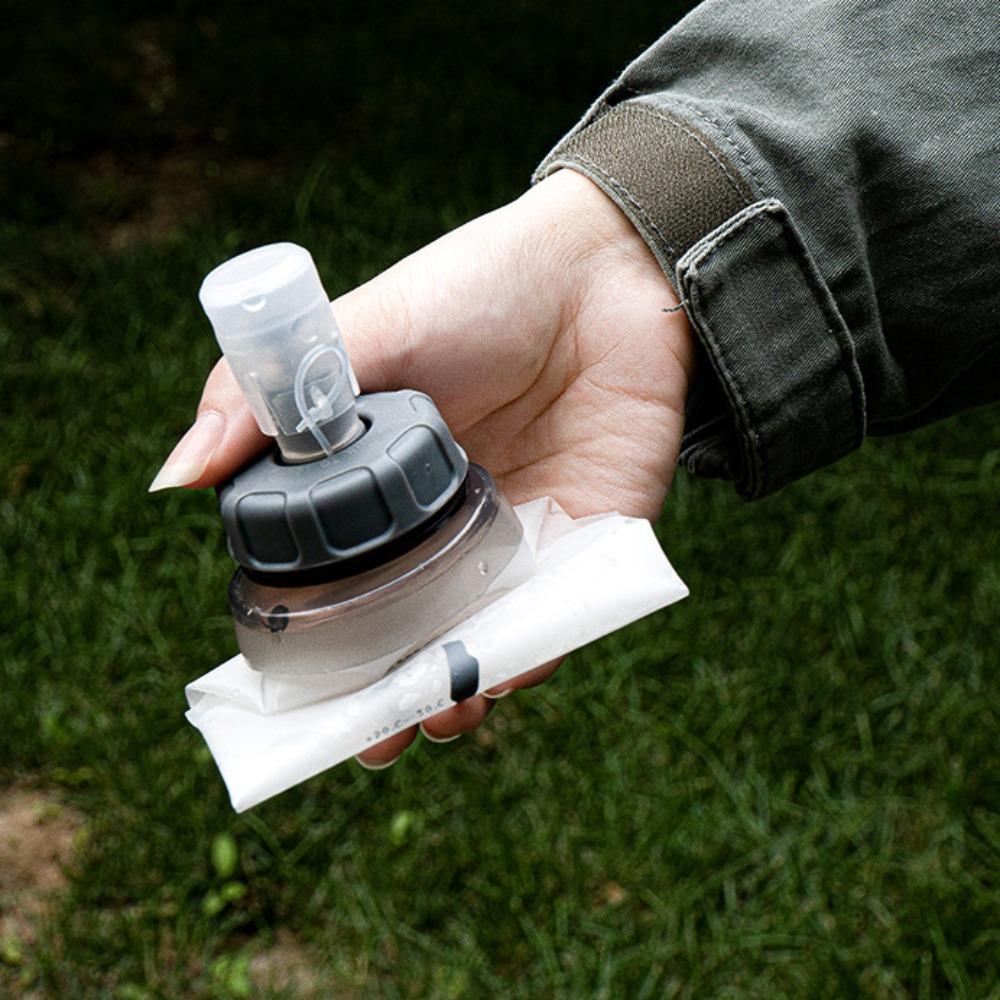 TPU Soft Sports Water Bottle 350ml Foldable Water Bag Folding Soft Sport Bottle  Outdoor Sport