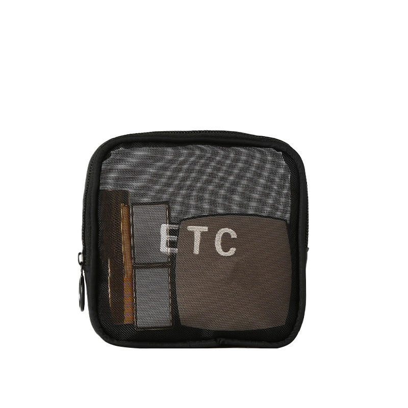 Transparent Mesh Makeup Bag Storage Case Zipper Make Up Bags 3 Size Women Travel Toiletry Wash Cosmetic Bag