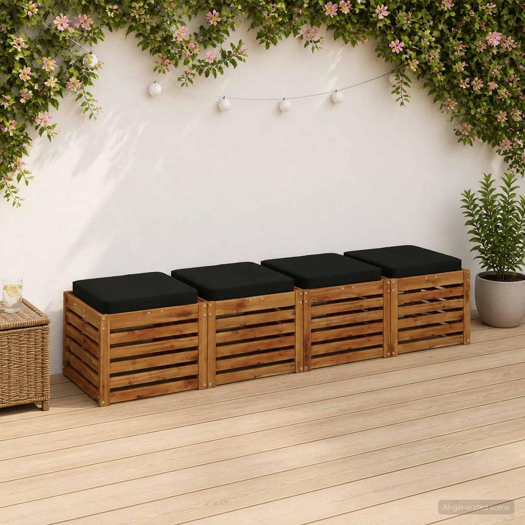 4 piece Seat Cushions VUGHT 4 pcs 100percent Polyester Black