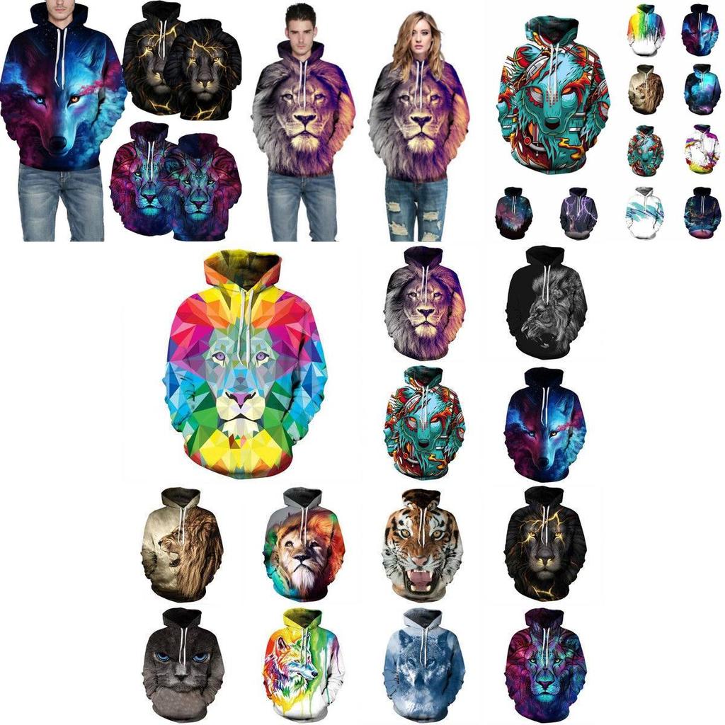 Vibrant Skull Print Digital Pullover Hoodie For Men Comfortable Loose Fit