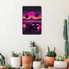 Retro Synthwave Car Sunset Metal Tin Sign Vintage Vaporwave Wall Art Unframed Man Cave Decor 8x12 Inch