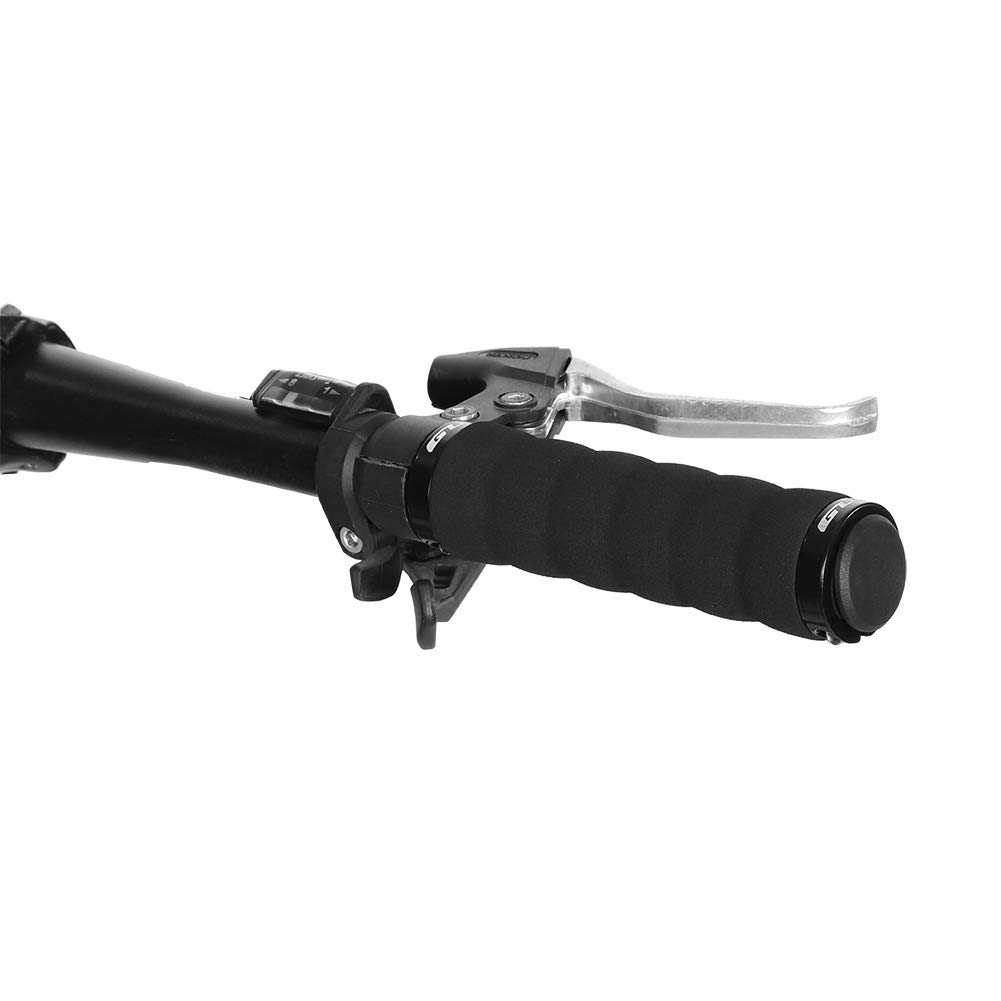 Bicycle Handlebar Sponge Handlebar Lock Grips for Mountain Road and 2 Colors Grips, Anti-Slip Bikes, Bikes, Cycling, (Black)