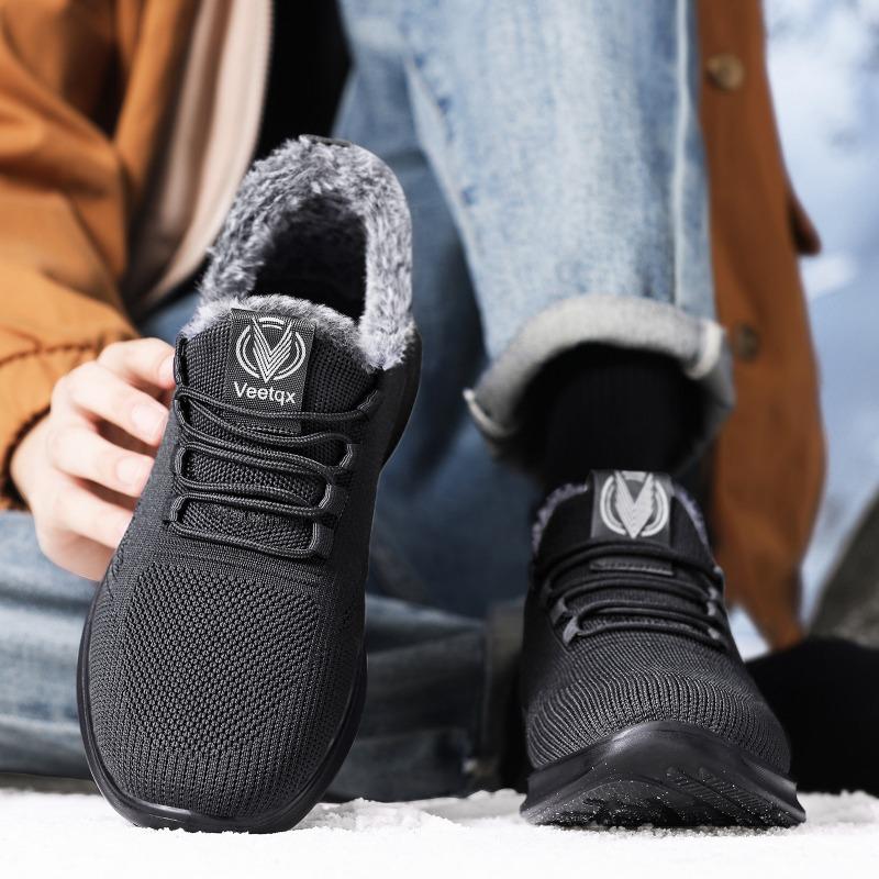 Men Autumn Knit Mesh Slip On Shoes, Breathable Soft Sole Casual Lazy Sneakers