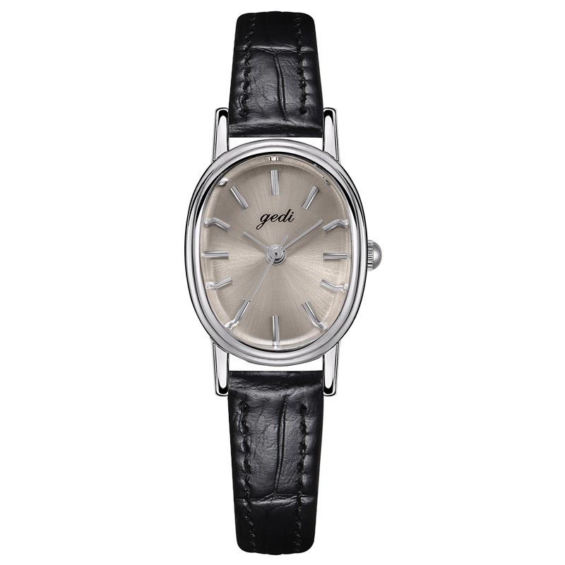 Women'S High-Value Watch, Simple Niche High-End Oval Women'S Watch, Leather Waterproof Quartz Watch