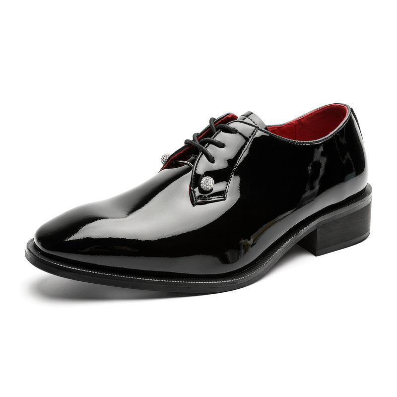 Herren Glänzende Rote Sohle Leder Schuhe, Britischer Stil, Spitze Zehenpartie - Perfekt für Business, Formelle Anlässe, Freizeit oder Hochzeitskleidung (Modell 2607)