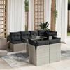 VidaXL Garden Lounge Set 8 Pcs with Light Grey Cushions Wicker 3266412