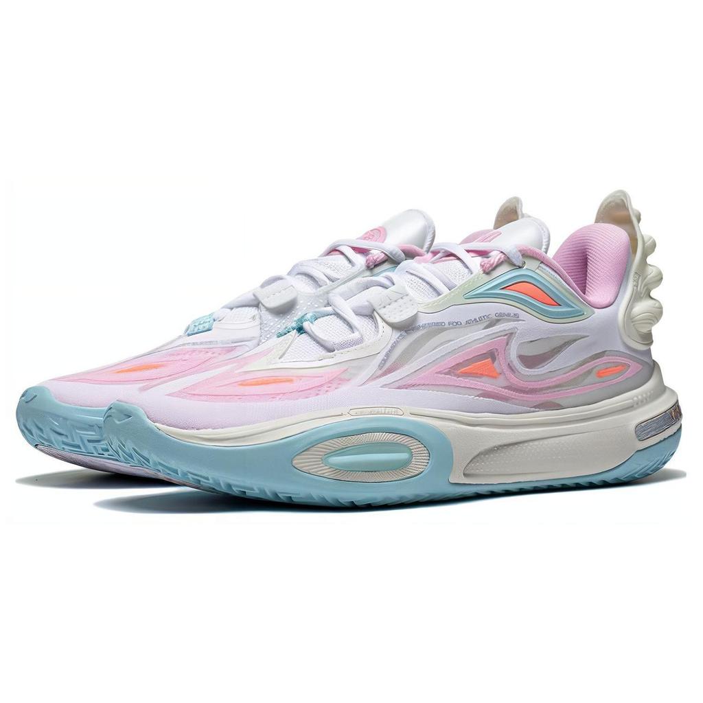 Li Ning All City 11 V2 Kids & Youth Basketball Shoes Men's Low Top White Blue Pink ABPT067-2