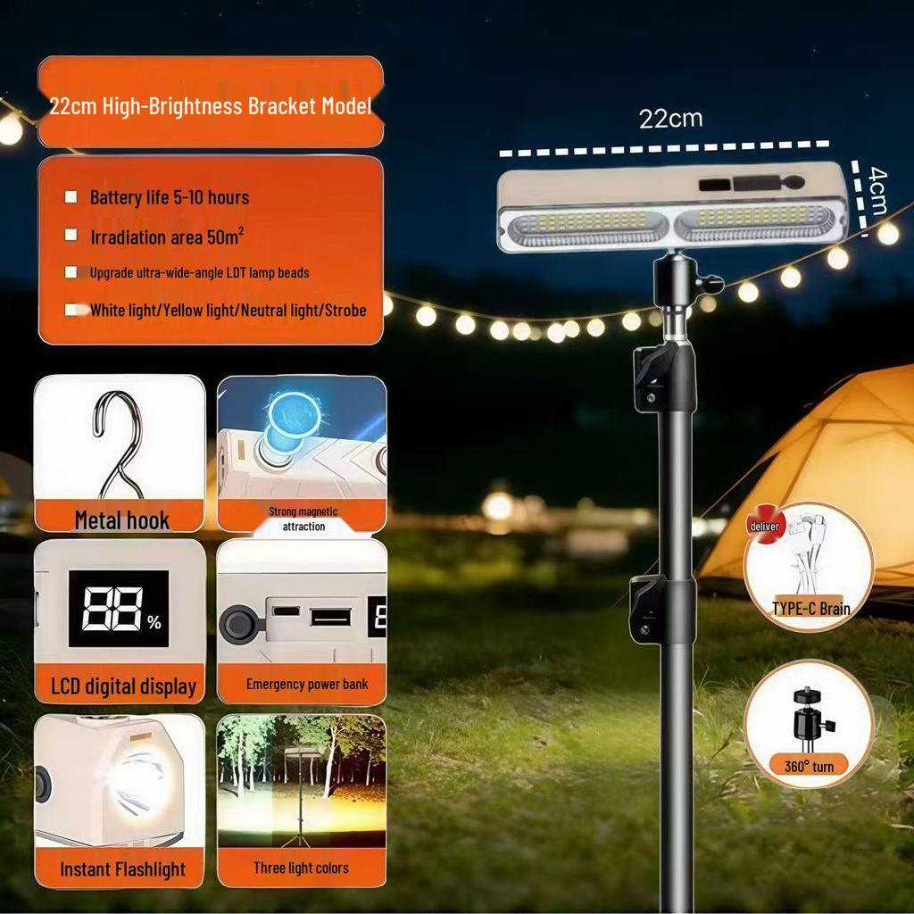 Magnetic LED Emergency Light for Outdoor Camping - Long Battery Life & High Brightness