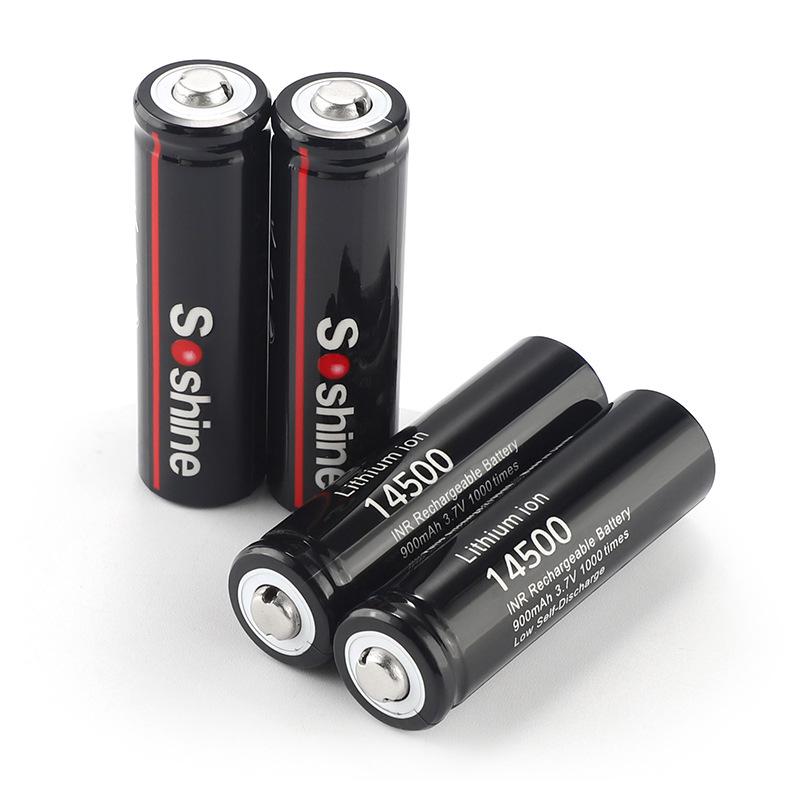 14500 3.7V Rechargeable Lithium Battery - 900mAh, Compatible with Small Fans, Mice, Flashlights.