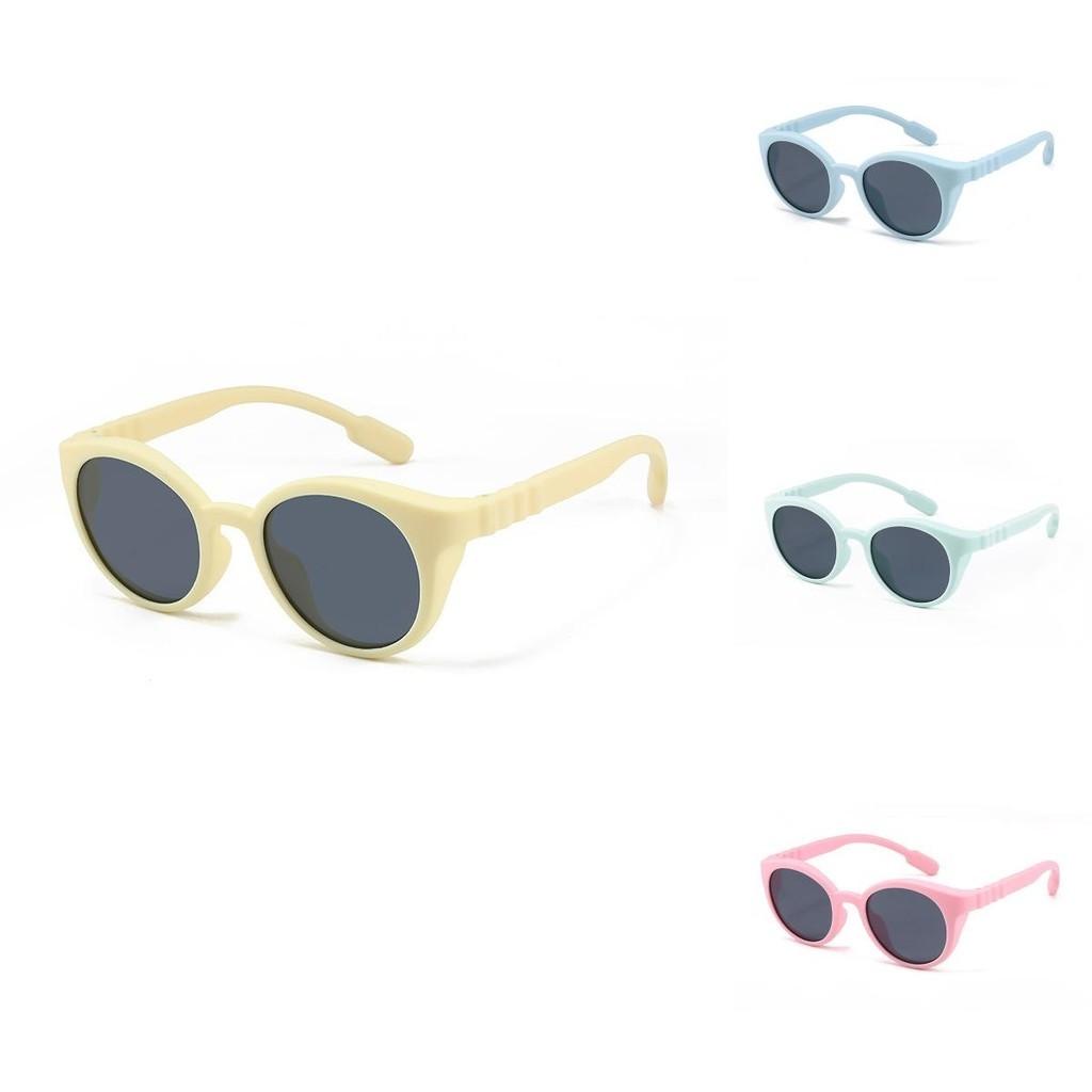 2024 New Trend Kids Polarized Sunglasses Fashion Silicone Round Frame Children's Shades S8293 Uv400