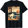 Ukiyo-e Art Kanagawa Vintage Japanese Tattoo Cat Graphic T-shirt