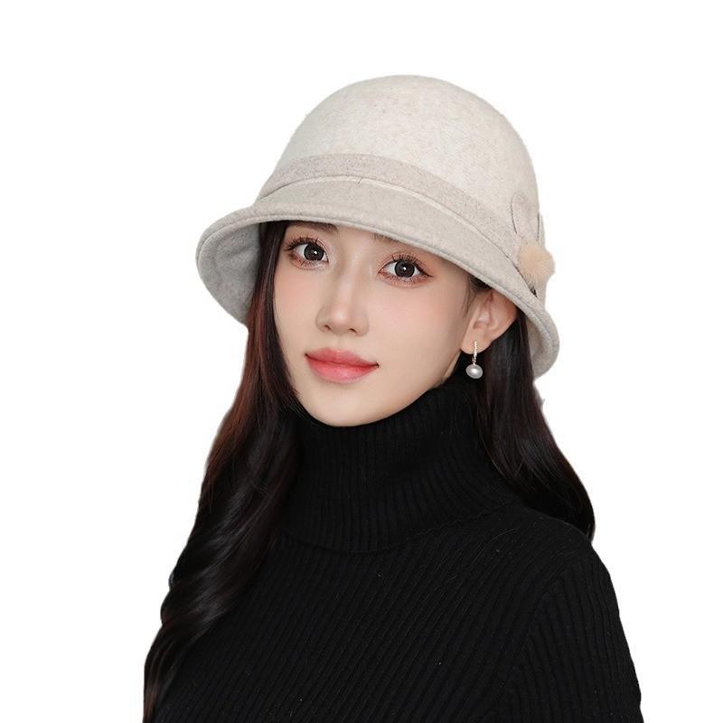 Wool Fedora Hat For Women Autumn Winter Warm Stylish Elegant British Vintage Casual