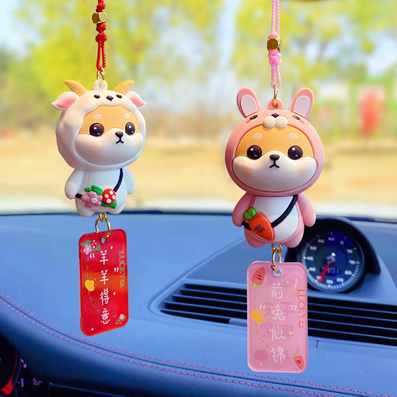 Chinese Pendant Car Zodiac Signs Rearview Mirror Decoration Pvc Gift Ornaments