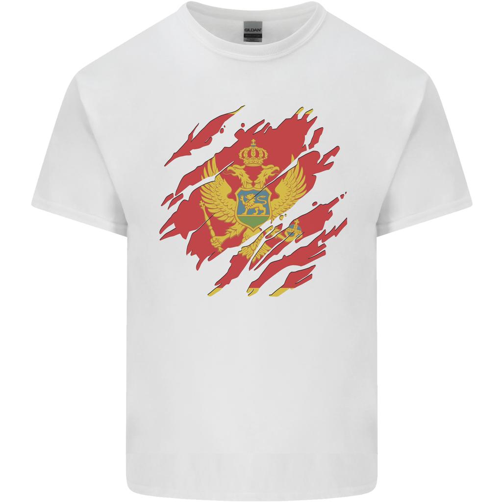 Torn Montenegro Flag Montenegrin Day Football Unisexs Light Cotton TShirt