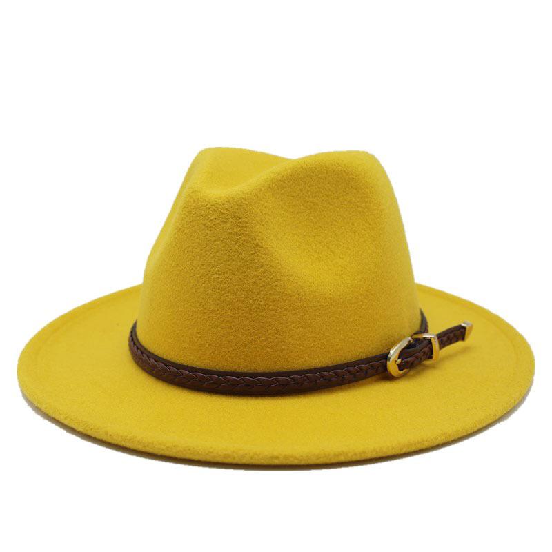 Wish Woolen Hat Big Brim Black Jazz Hat