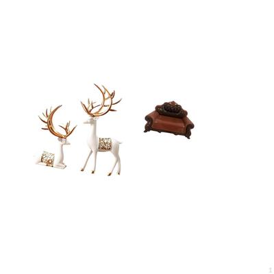 European Reindeer Sculpture And Miniature Sofa Chair Model Collectable Micro Landscape Room