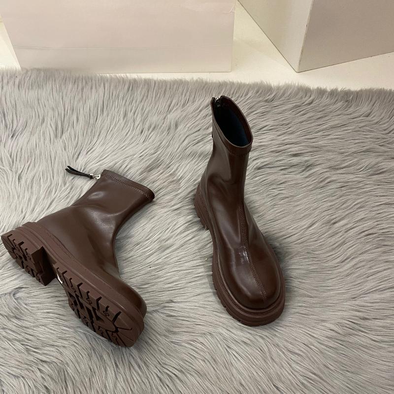 Platform White Thin Martin Boots Women's Shoes New Summer Brown Korean Small Ankle Boots Black Ankle Boots