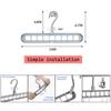 Multi-Functional Folding Clothes Hanger - 9 Holes, Space-Saving Design for Bedroom Wardrobe Storage