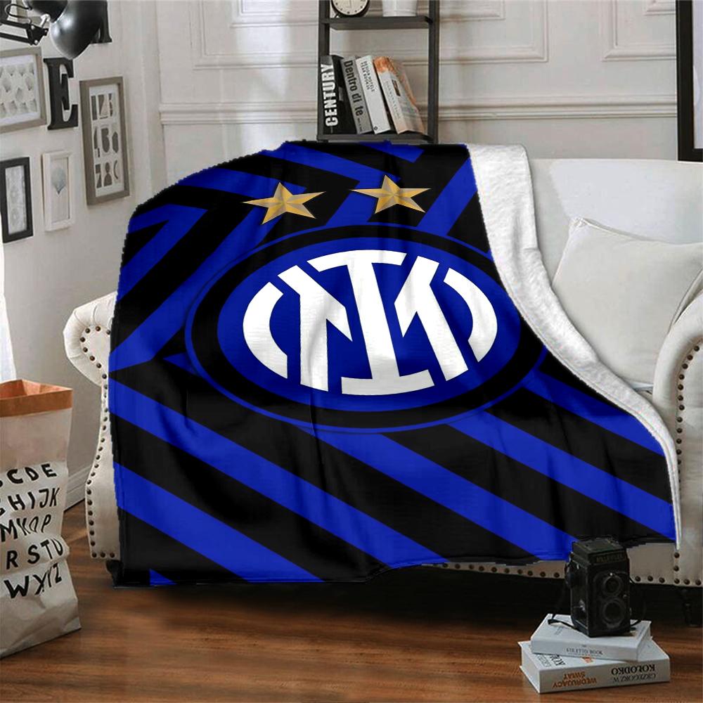 Inter Milan Theme Printed Blanket - Perfect for Couch, Bed, Travel & Outdoor Use | Machine Washable, Cozy & Durable.
