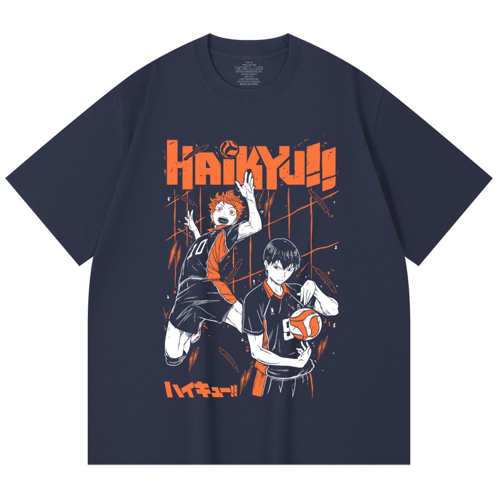 230 Gsm 100% Cotton Haikyu V2 Hinata x Tobio Print Unisex Heavy Cotton T Shirt