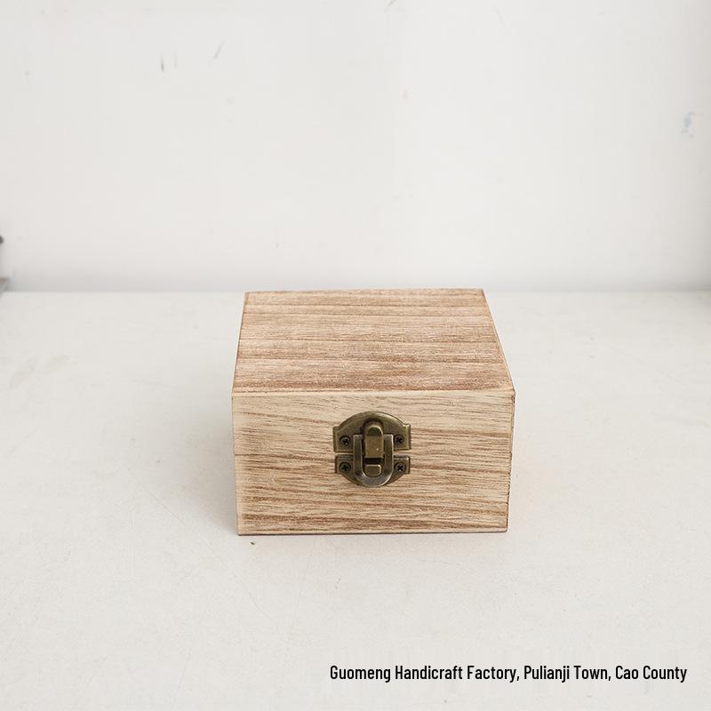 In-Stock Paulownia Wood Retro Flip-Top Rectangular Storage Box