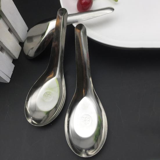 Stainless Steel Bottom Rice Deepened Thickened Flat Kitchen Soup Spoon Utensils