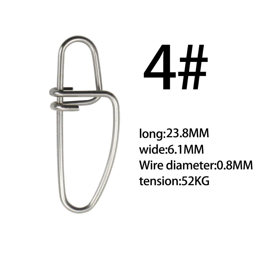 100pcs Solid Rings Hooked Snaps Pin Fishing Snaps Stainless Steel Fishing Hook Connector Fast Clip