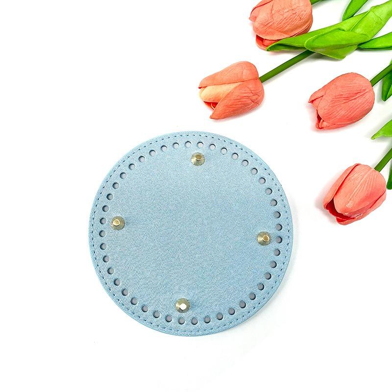 1-5Pcs Handmade Round/Oval Bottom PU Leather For Knitted Bag Wear-Resistant Accessories Bottom With Holes DIY Crochet Bag Bottom