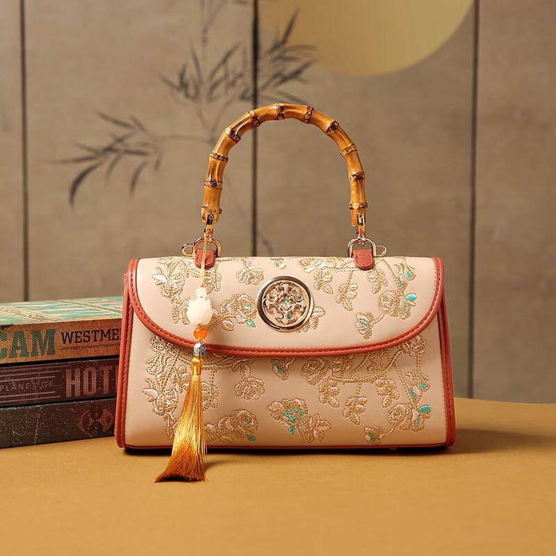 New Chinese Style Rose Embroidery Ladies Handbag