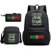 Tongtongsahur cartoon primary school students backpack three-piece set abstract foreign Shanhaijing children's schoolbag L