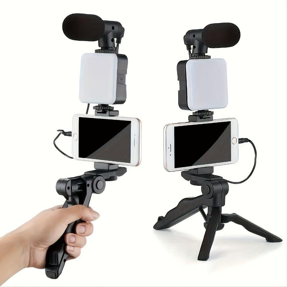 Handheld Tripod LED Fill Light Desktop Stand Set Fill Light Table Tripod for Phone  Selfies