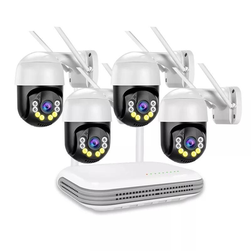 iCSee 4-Way WiFi NVR Surveillance Kit: Outdoor HD Bullet & Dome Cameras, Night Vision, Full-Color Monitoring