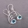 Sky Blue Topaz Gemstone Jewelry, Handmade 925 Solid Sterling Silver Earrings, Charming Silver Topaz Earrings For Grandma Gifts