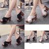 Elegant Suede Women's Sandals With Wedge Heels And High Platform Open Toe Design