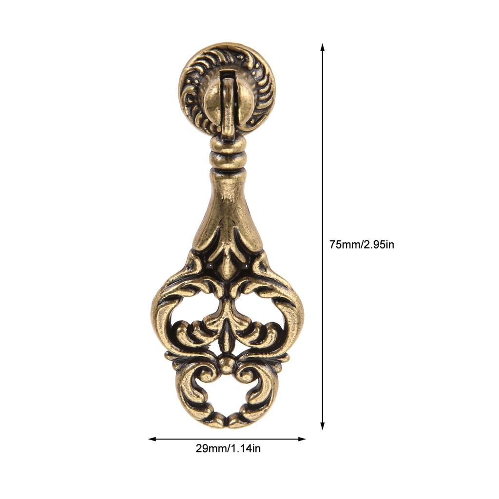 1pc Antique Bronze Handle Drop Pendant Pull Ring Knob w/screw Retro Vintage Decor Furniture Cabinet Drawer Classical Solid Metal
