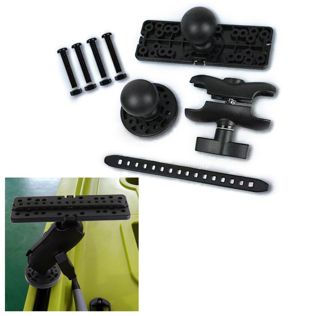 360 Degrees Rotation Fish Finder Holder Universal Kayak Mounting Plate Fish Finder Mount Ball Mount Fish Finder Bracket
